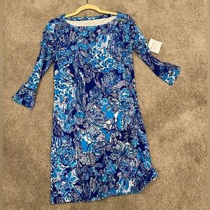 Lilly Pulitzer Blue Multi Floral Long-Sleeve Dress